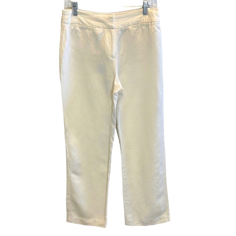 Premise Petite Linen blend pants off white ivory size 4P